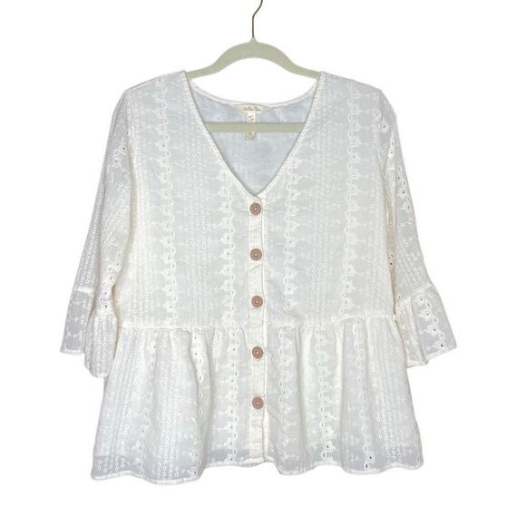 Matilda Jane Have A Good Day Blouse Size L - Picture 1 of 10